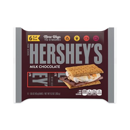 HERSHEYS Milk Chocolate Bar, 155 oz Bar, PK12, 12PK 29005